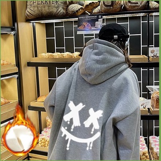 Áo Hoodie UNISEX Nỉ Tay Dài Dáng Rộng In X_X Hình Mặt Cười phong cách đáng yêu