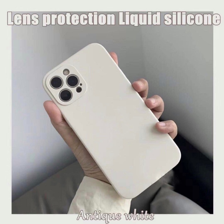 Ốp lưng cao su dẻo trắng sữa cạnh vuông cho iphone 7/7plus/8/8plus/x/xr/xs/11/12/13/pro/max/plus/promax