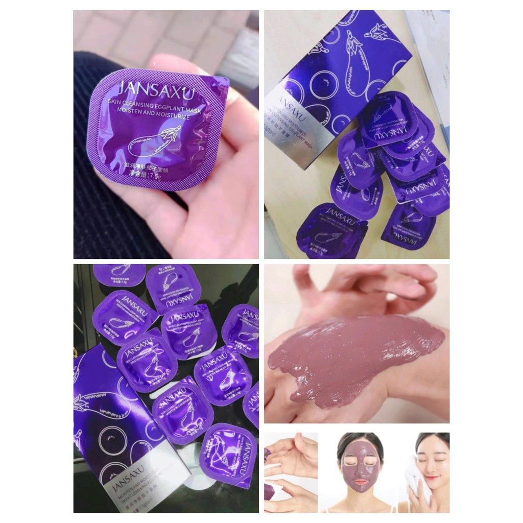Mặt nạ cà tím dưỡng ẩm, thanh lọc và se khít lỗ chân lông JANSAXU (7,5g ...