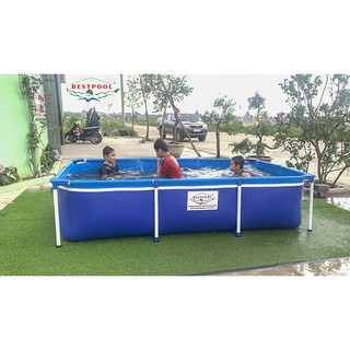 Bể bơi bạt cỡ lớn khung thép 285x165x66cm cho bé thỏa thích bơi lặn - bể bơi khung sắt