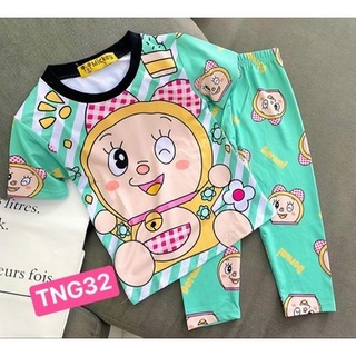 [7-12kg] Đồ bộ tay ngắn quần dài chất thun lạnh họa tiết đáng yêu size nhí