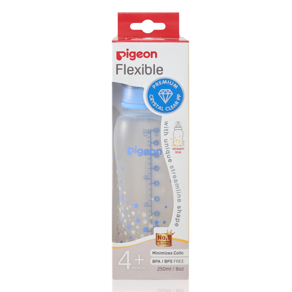 Ảnh Bình Sữa PP Streamline Hình Ngôi Sao Hồng/Xanh Pigeon 250ml (M) 2