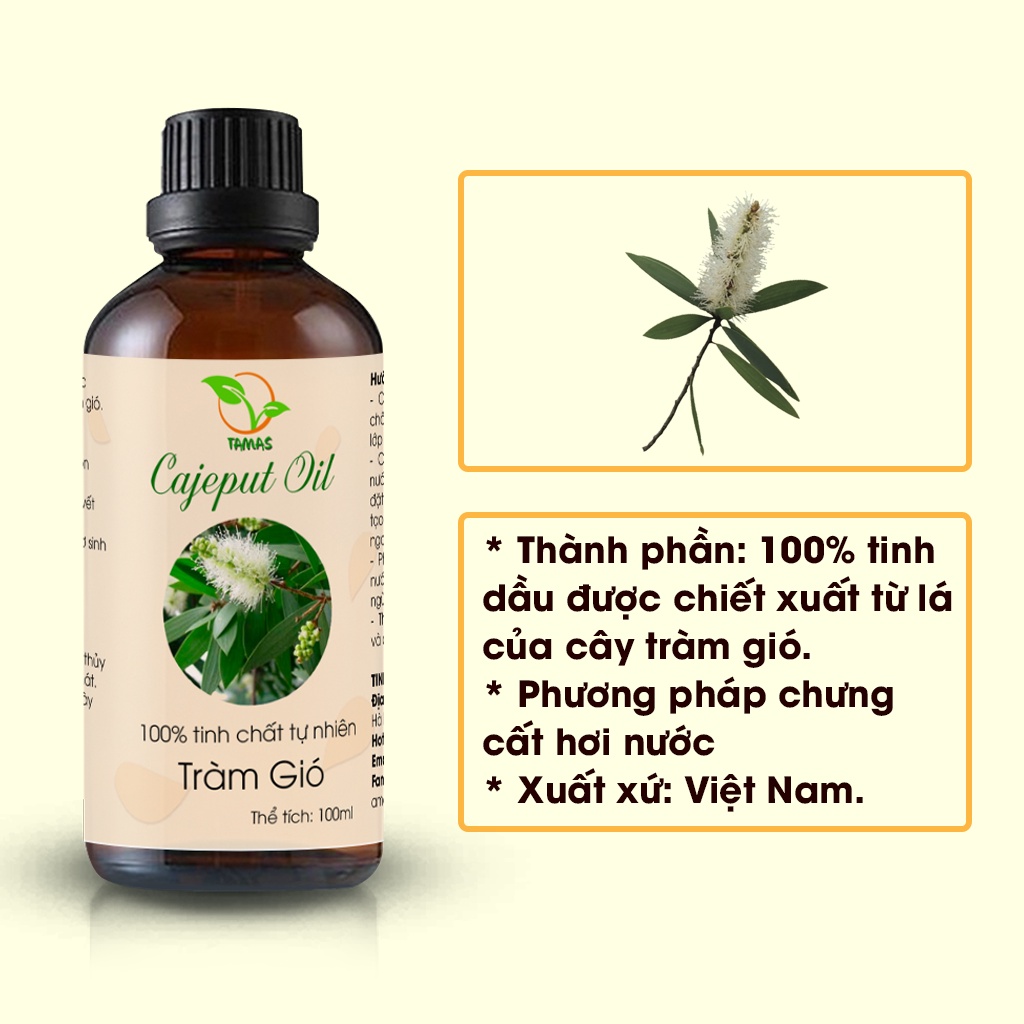 Ảnh Tinh dầu Tràm gió 100ml/50ml kháng khuẩn, giữ ấm 3