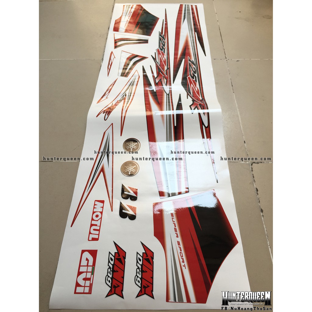 Tem rời dán xe YaZ. Tem chế YAMAHA Z 125 ZR đỏ đen