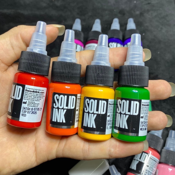 Mực màu chính hãng solid ink 15ml - chai chiết 6ml ( mực xăm lên da ...