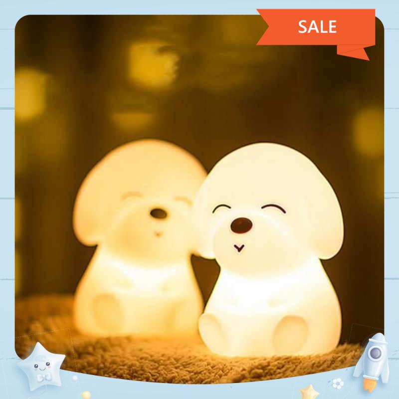 Đèn ngủ chó Puppy cảm ứng, chuyển màu, sạc USB, silicone