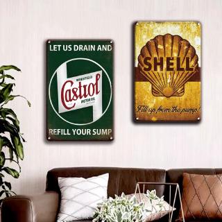 2020 Esso Texaco Castrol Kim Loại Tín Hiệu Vintage Nhà Để Xe Trang Trí Nhà Retro Agip Vỏ Kim Loại Treo Tường Nghệ Thuật Poster Dấu Hiệu Mảng Bám Dán Tường