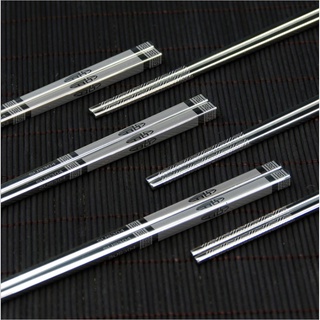 Bộ 10 Đôi Đũa Inox 304 PHÚC LÀNH - Chống Trượt, Khắc Laser Hiện Đại