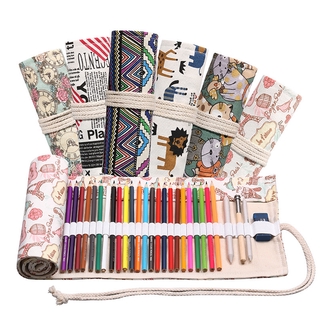 Túi Đựng Bút Vải Canvas 12 / 24 Lỗ Phong Cách Hàn Quốc Tiện Dụng