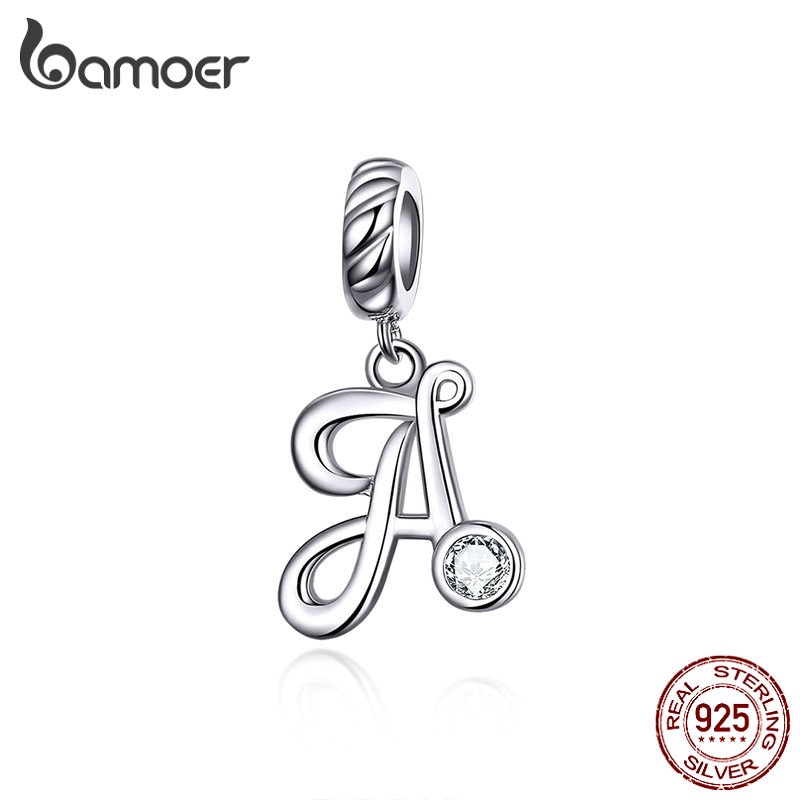 Ảnh Mặt vòng cổ BAMOER 26 chữ cái tiếng Anh bằng bạc 925 SCC1183 2