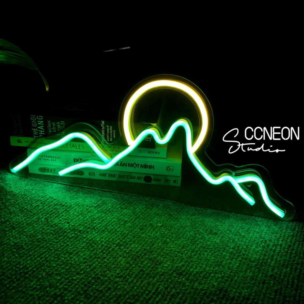 Đèn Trang Trí Led Neon Sign Hình Núi Và Trăng