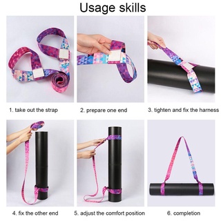 PYCOU Yoga Thảm Dây Đeo Nhiều Màu Có Thể Điều Chỉnh Tập Thể Dục Co Giãn Mang Theo Dây
