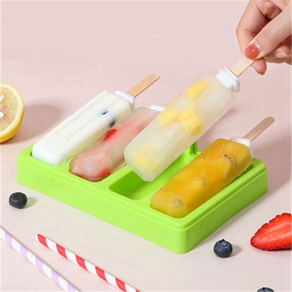 LIUJIR Khuôn Làm Kem Dụng Cụ Nhà Bếp Món Tráng Miệng Dụng Cụ Tự Chế Với 50 Que Gỗ | BigBuy360 - bigbuy360.vn