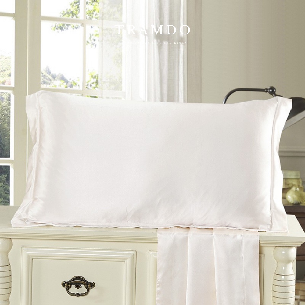 Ảnh Bộ Chăn Ga Gối Lụa Cao Cấp NITE9SILK TRAMDO BEDDING Màu Trắng Tinh Khiết 2