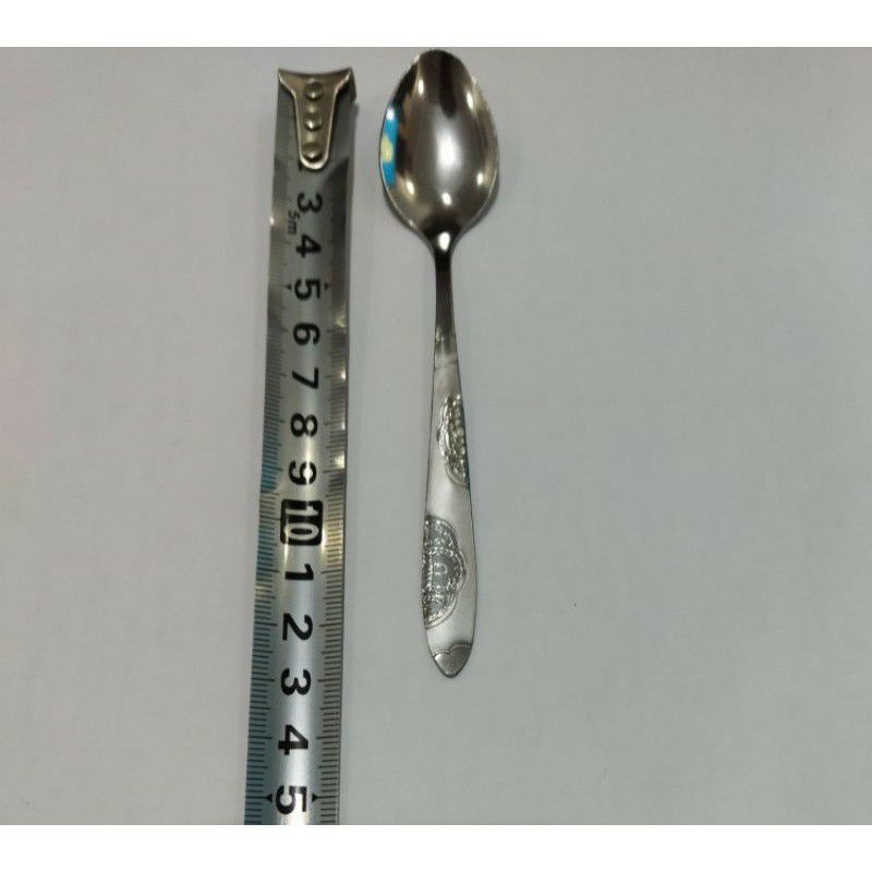 Sét 5 Thìa inox - muỗng súp inox cán dài 17cm trạm khắc hoa văn tinh tếaladanh-net-vn
