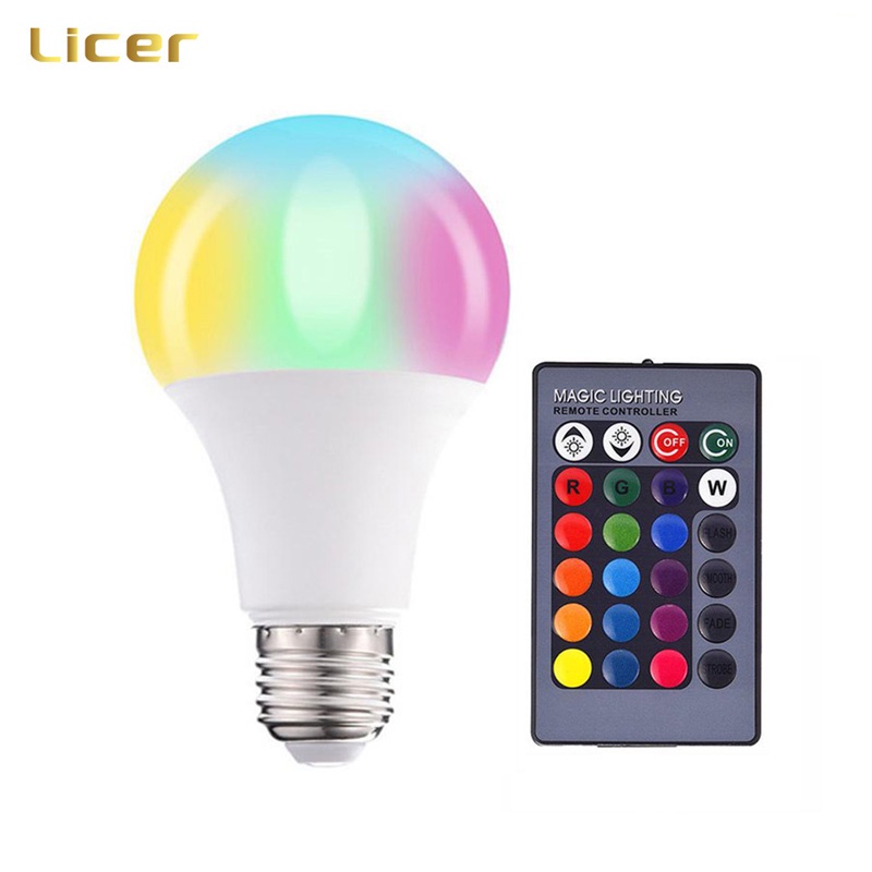 Licer Bóng đèn loa RGB / Đuôi đèn E27/ Bóng màu LED 4 chế độ điều khiển từ xa chỉnh độ sáng thông minh 5W/ 10W/ 15W | BigBuy360 - bigbuy360.vn