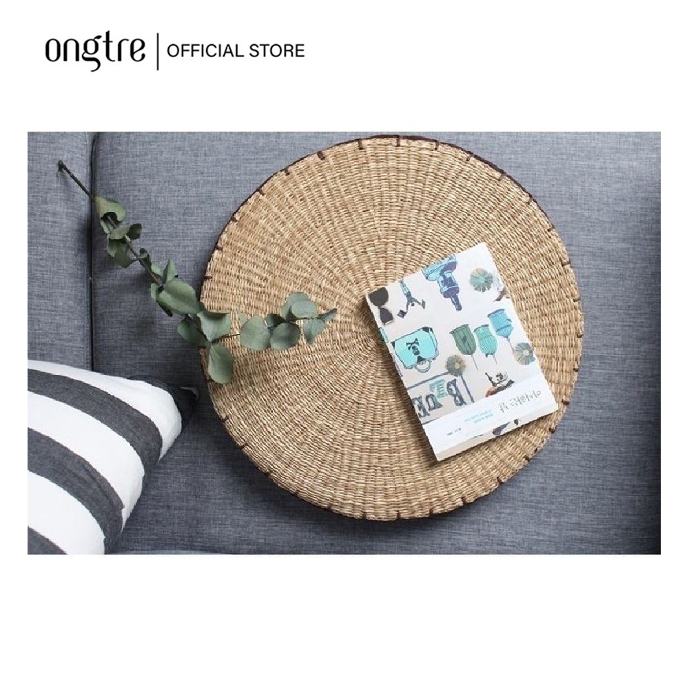 Đệm Ngồi Cói ONGTRE Hình Tròn, Vuông 45cm, Nệm Ngồi Bệt Thoáng Khí, Đệm Lót Ghế Decor Phòng Khách, Cafe, Homestay