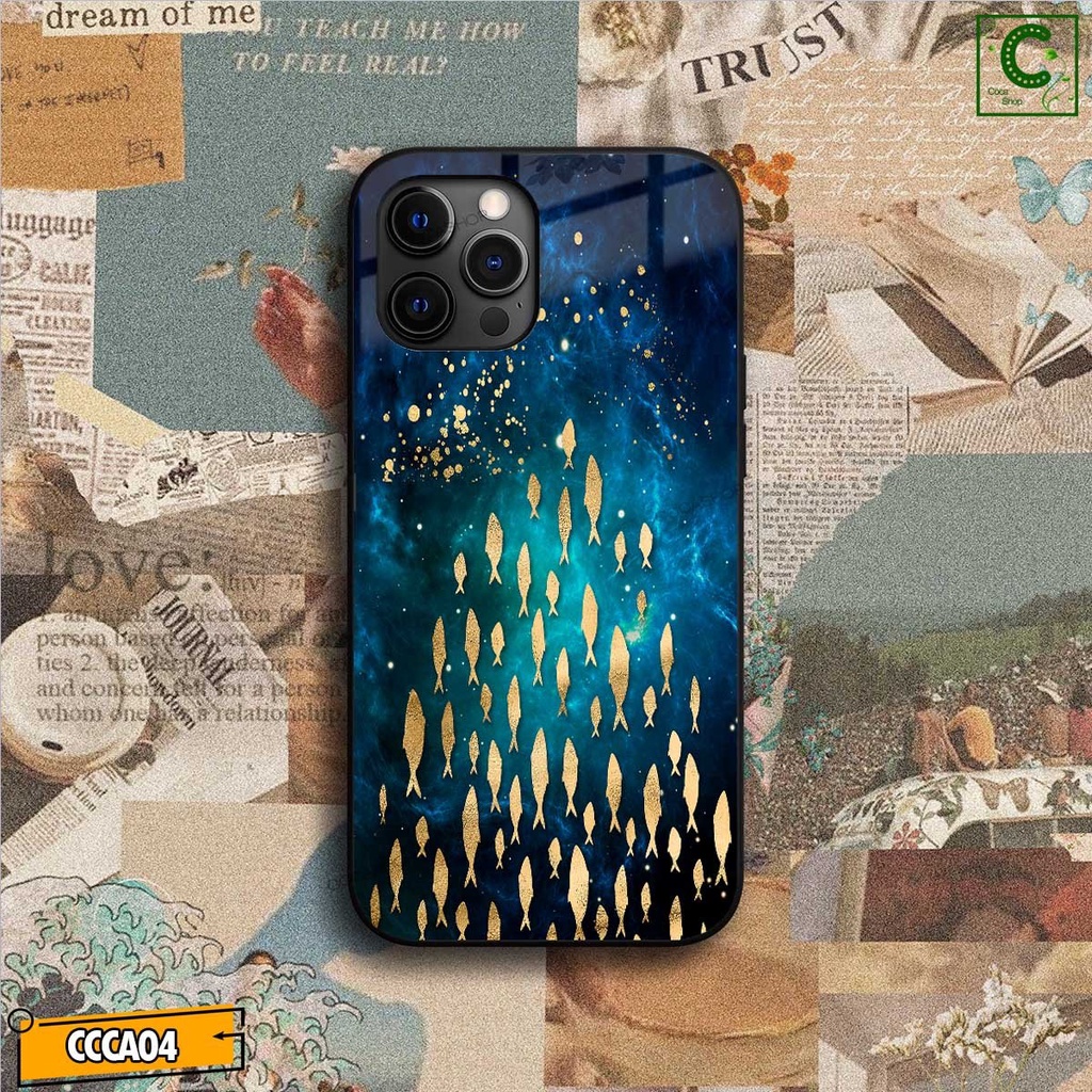 Ốp lưng iphone mặt kính cao cấp - Đàn cá vượt vũ môn mạnh mẽ kiên cường - 6/6plus/6s/6splus/7/7plus/8/8plus/x/.....
