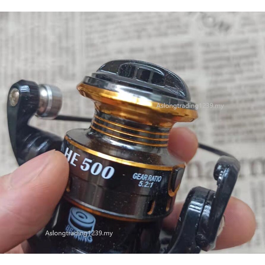 HE500 mini Câu Cá 500 Kích Thước Nhỏ Quay Cuộn Tôm bass Tốt Nhất Tất Cả Kim Loại Ống Tay Cầm alat pancingan Cần Giải Quyết