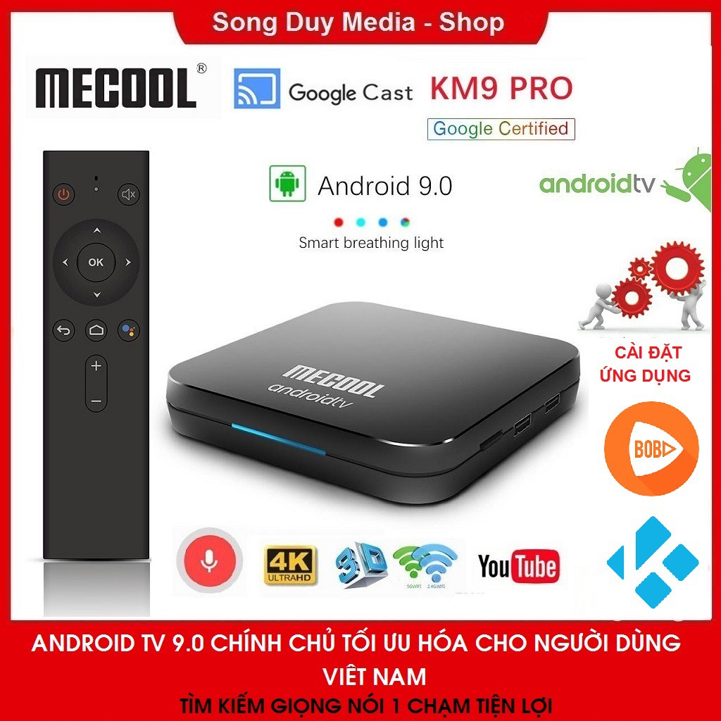 Android TV Box 12.0 MECOOL KM9 Pro Max 2GB/32GB – Netflix, Google Assistant, Dolby Audio, 4K AV1