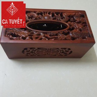 Hộp đựng giấy ăn gỗ hương cao cấp (H)