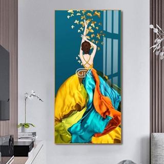 Tranh Treo Tường Cô Gái Nghệ Thuật - Tranh Nghệ Thuật Treo Phòng Khách Laminate Tráng Gương
