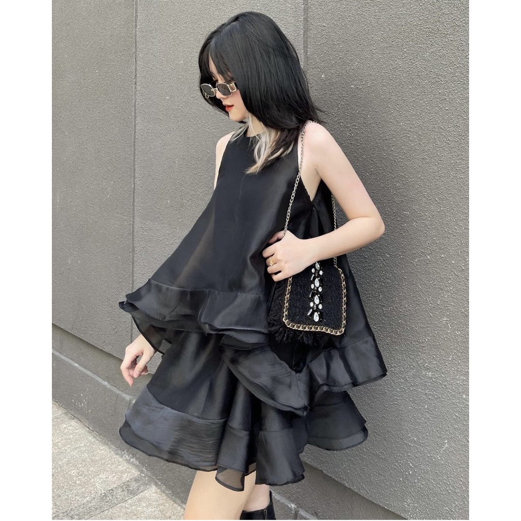 ĐẦM VÁY ĐUÔI CÁ VOAN BÈO TẦNG TƠ ORGANZA ÁNH KIM ⚡HỎA TỐC⚡BỒNG BỀNH, TIỂU THƯ - MEOINDAHOUSE