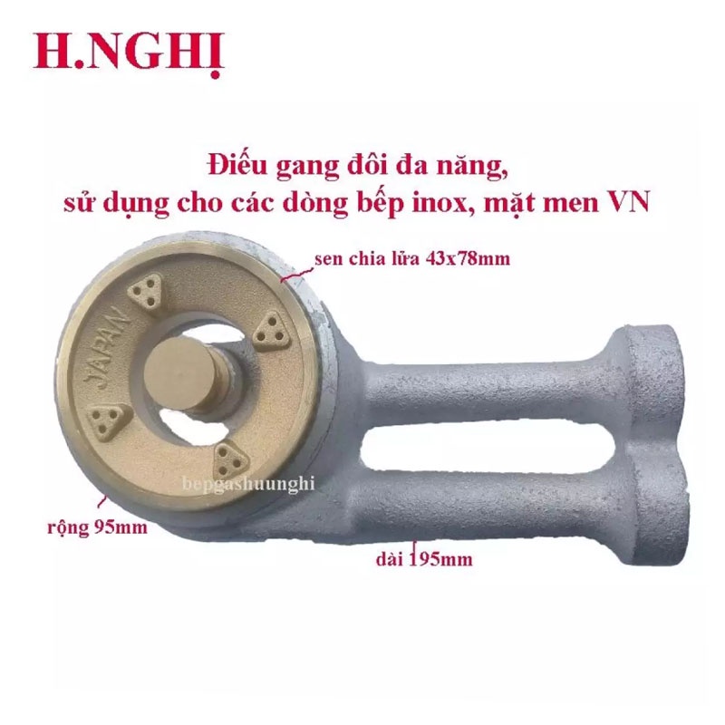 Điếu bếp gas, mâm chia lửa bếp gas 43x78mm, Sử dụng cho các dòng bếp ...