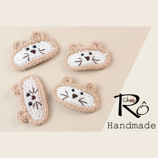 Kẹp tóc con chuột hamster bear cho nữ và bé gái dễ thương 5cm |Cặp tóc mái len |Shop Rô Handmade