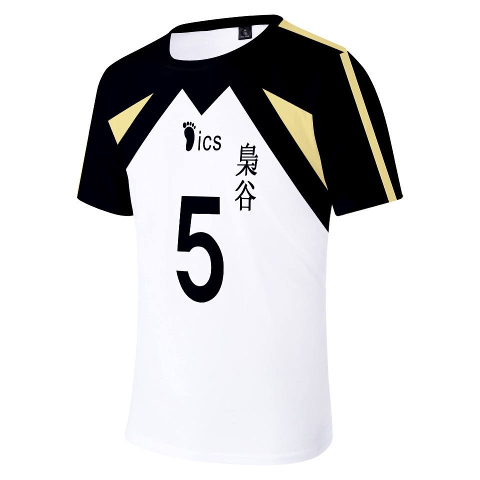 Áo thun thể thao ngắn tay in hình nhân vật Akaashi Keiji Bokuto phim Haikyuu