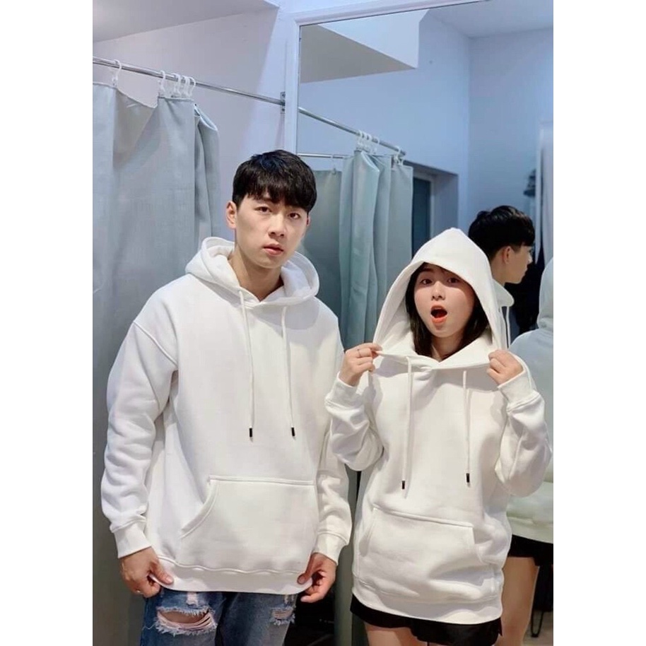 áo hoodie  nam nữ vải nỉ fom rộng đẹp thời trang hot trend 2 phòng cách hàn quốc màu trắng và đen  chất lượng loại 1