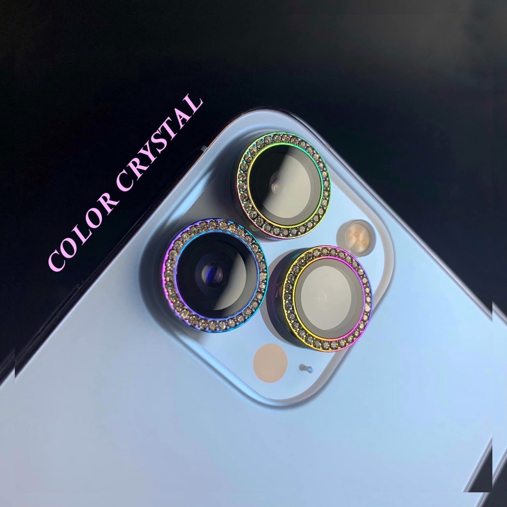 Cường lực bảo vệ camera KUZOOM đính đá cho iphone 13/13mini/13pro/13promax/14pro/14promax