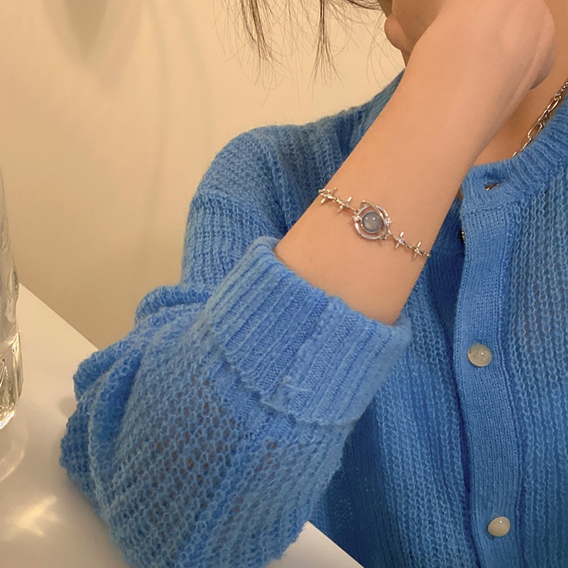 Ảnh Vòng tay 17KM đính đá sapphire nhân tạo đơn giản cho nữ 4