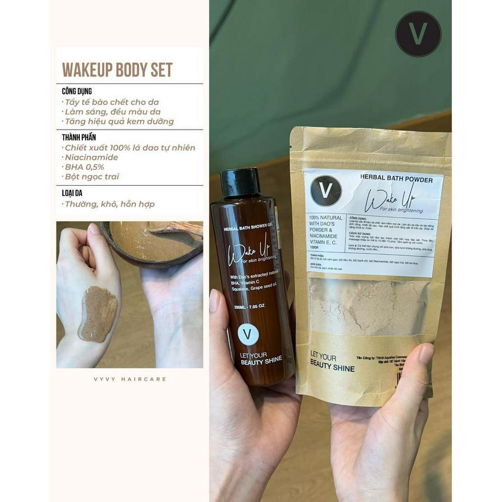 Ảnh Bộ sản phẩm tắm Wake Up dưỡng trắng mịn da vyvyhaircare V 320gr / 980gr 3