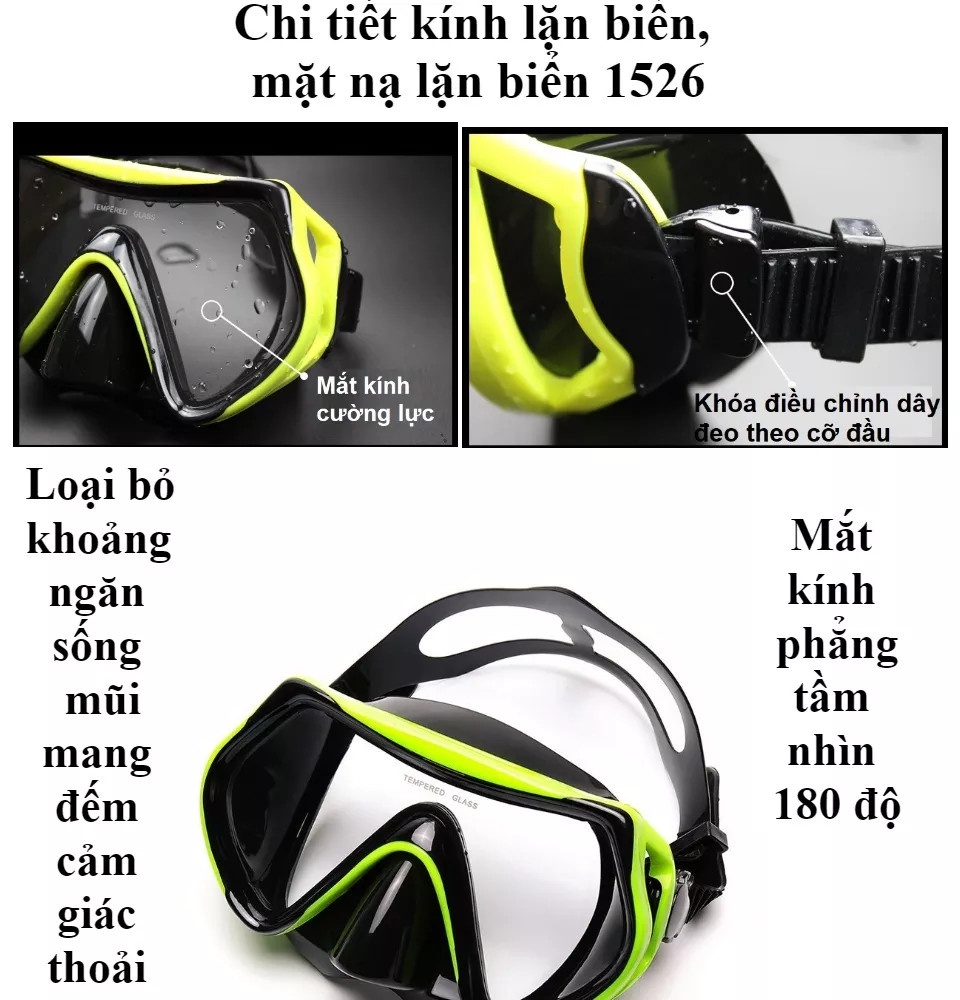 Mô tả Bộ Mặt Nạ Lặn Kèm Ống Thở Lặn Biển Ngăn Nước Cao Cấp – Mặt Kính Cường Lực Chống Mờ Cao Cấp Chính Hãng Amalife - 5