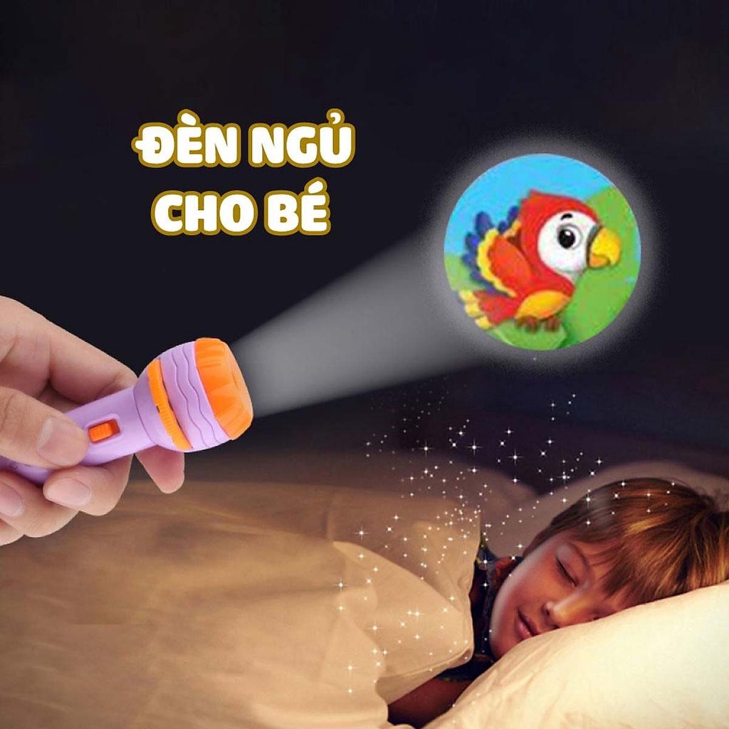 Đèn pin chiếu hình kể chuyện full bộ 80 hình đèn cho bé yêu