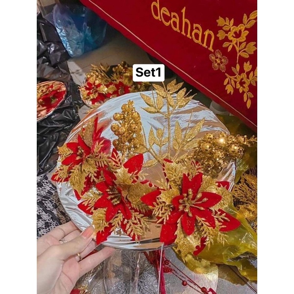 Set đồ trang trí tháp bánh-phụ kiện tặng kèm keo nến làm oản tài ...