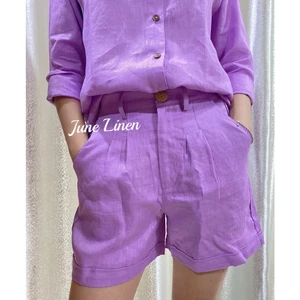 JUNE LINEN Q04- Quần short LINEN TƯNG PREMIUM, 17 MÀU Fullsize.