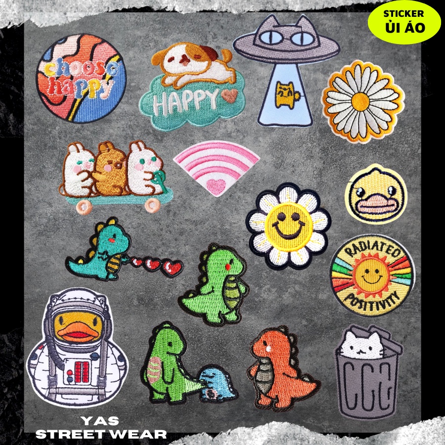 Sticker ủi áo cao cấp, miếng dán quần áo dùng làm Patch ủi, miếng vá ...