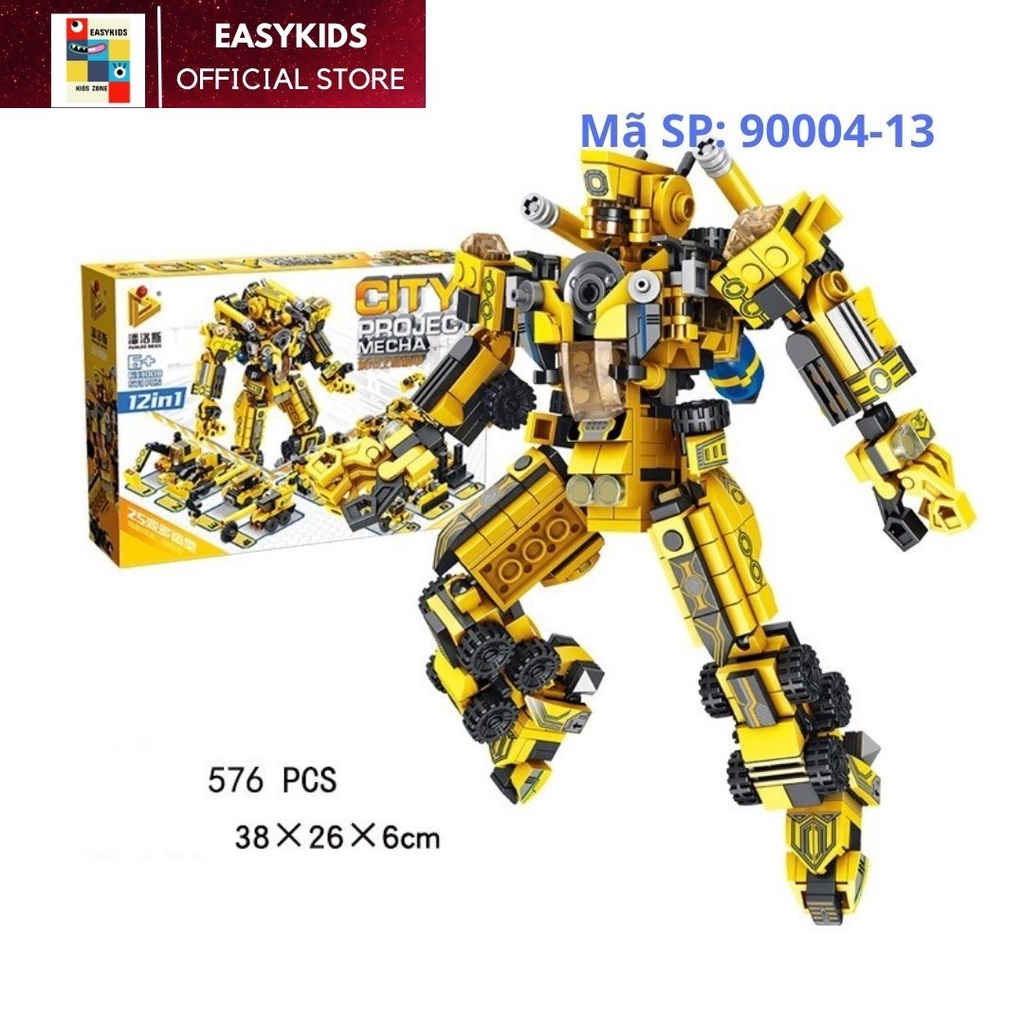 Đồ chơi xếp hình lắp ghép mô hình chiến xa, ô tô, máy bay, người máy robot cỡ lớn