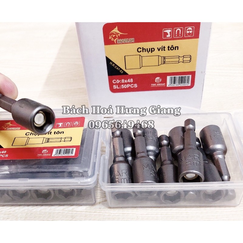 Đầu Chụp Bắn Vít Tôn Marlin 8mm Lục Giác Cao Cấp (Ảnh Thật)