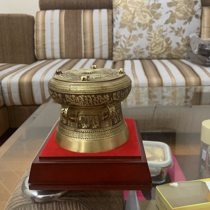 [HÀNG KỸ] Trống Đồng Quà Tặng Đồng Đại Bái Quà Biếu Trống Đồng Để Bàn Làm Việc Phong Thủy Kích Thước 10cm, 12cm, 15cm