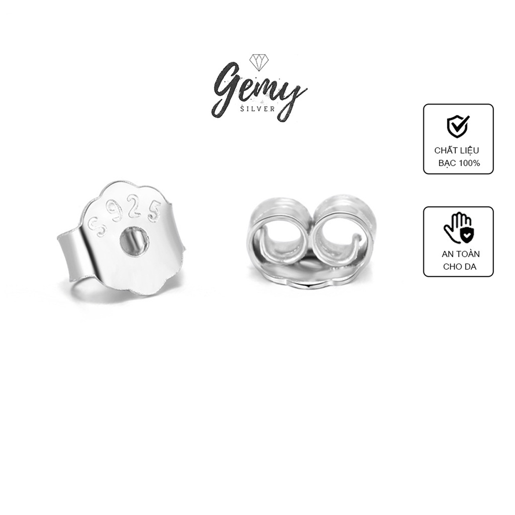 Chốt khuyên tai, hoa tai bạc 925 cố định hoa bông tai an toàn cho da mạ vàng nhiều màu | NT GEMY SILVER