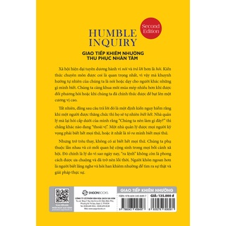 SÁCH - Giao tiếp khiêm nhường - Thu phục nhân tâm - Tác giả Edgar H. Schein , Peter A. Schein
