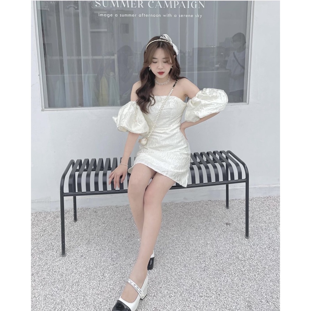 ĐẦM TIỆC THIẾT KẾ TAY RỚT, CÚP NGỰC, VẢI VÂN HOA ⚡HỎA TỐC⚡ SANG CHẢNH - MÈO INDA HOUSE