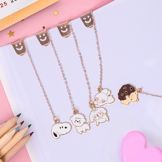 Dây Chuyền Kim Loại Đánh Dấu Trang Sách Vở Sổ Hoạt Hình Cute - Thỏ Hồng VPP