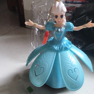 Đồ chơi lồng đèn trung thu bé gái công chúa elsa và anna có cặp cánh thiên thần váy xoè