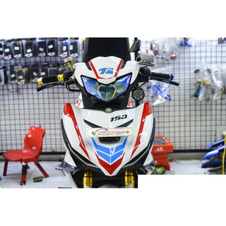 Tem trùm exciter 150 trắng đỏ mx fuel mẫu mới, độ team trùm decal xe máy ex dán đời 2015-2020