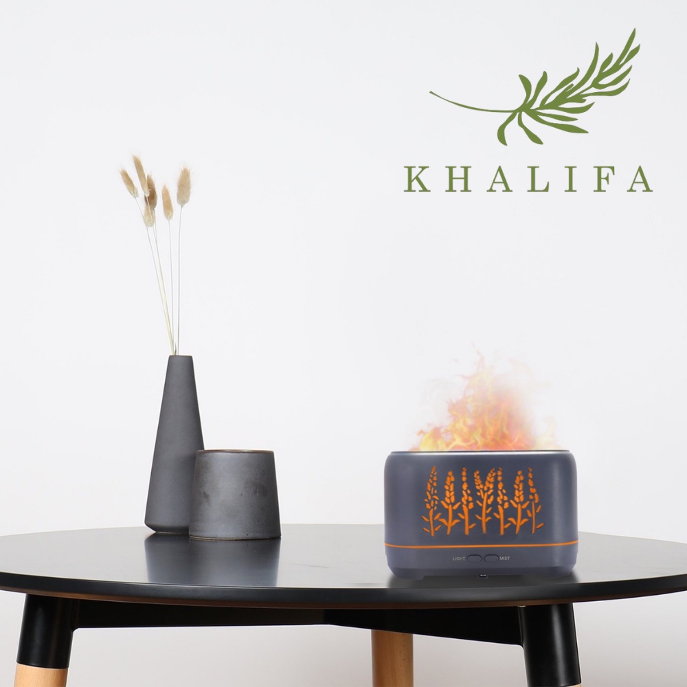 Máy Khuếch Tán Tinh Dầu Ngọn Lửa Khalifa Dung Tích 200ml Tạo Hơi Sương Tăng Độ Ẩm Tặng Kèm Tinh Dầu