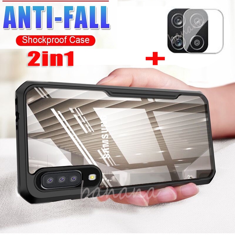 Ốp 2in1 Samsung Galaxy A72 A52 A32 5G A71 A51 A50 A50S A30 A21 M51 M31 S10 Note 10 Lite S20 FE TPU Trong Suốt Giáp Chống Sốc Mềm Bảo Vệ Mặt Sau Trong Suốt